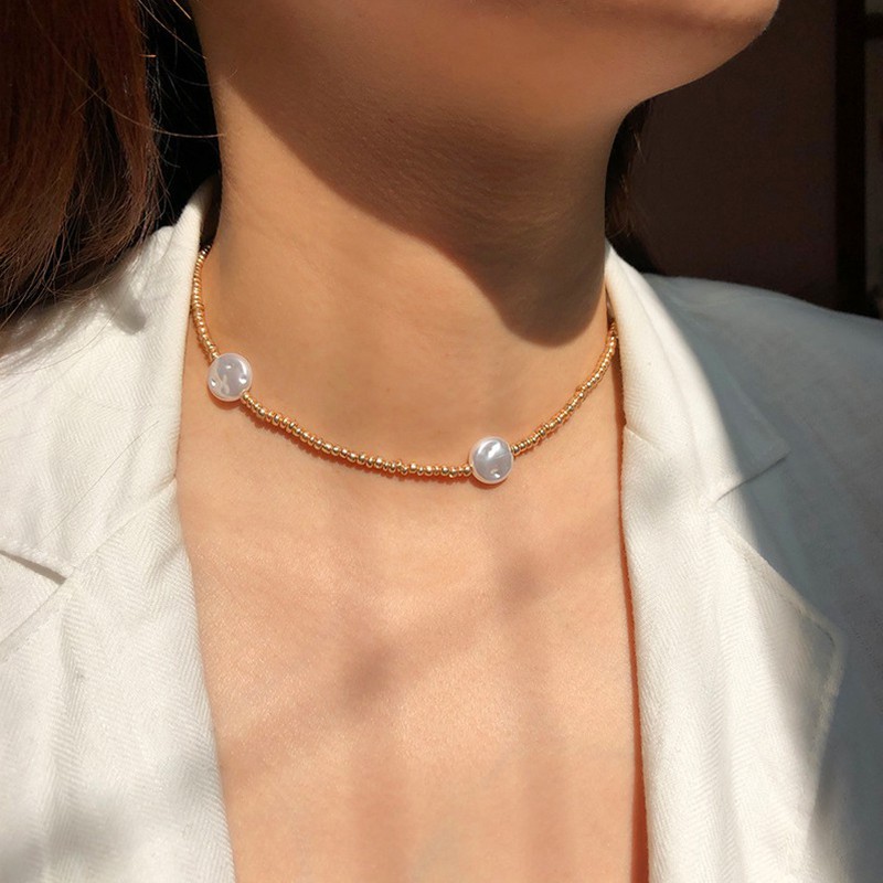 HANDMADE Vòng Cổ Choker Đính Ngọc Trai Nhân Tạo Thời Trang Cho Nữ