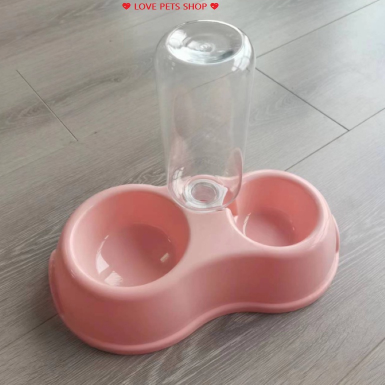 CHÉN ĂN ĐÔI CHO CHÓ MÈO (KÈM BÌNH NƯỚC TỰ ĐỘNG) -  LOVE PETS SHOP