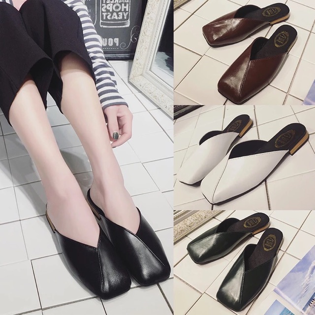 Giày sục mũi vuông