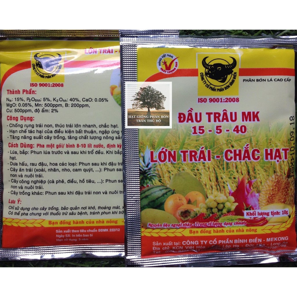 Phân Đầu Trâu lớn trái chắc hạt ( 15-5-40 ) 10g