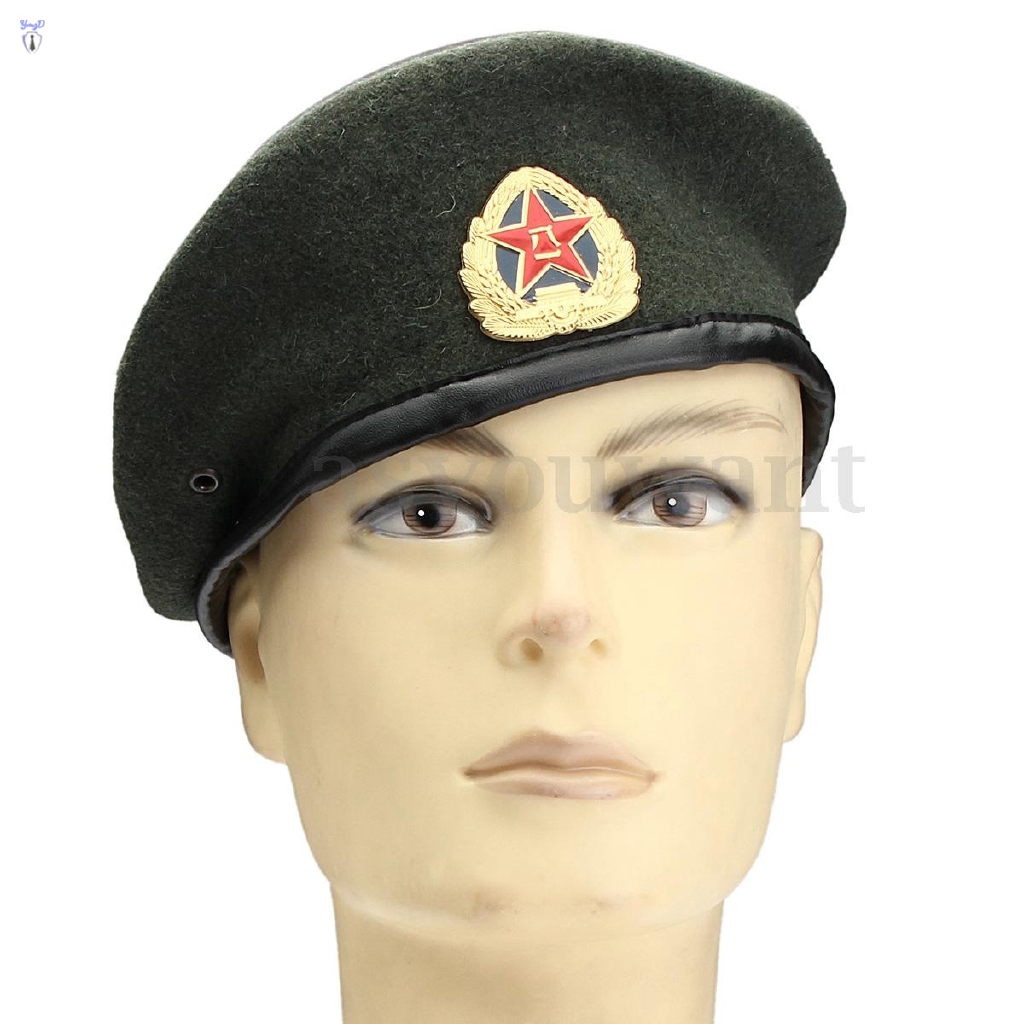 Nón Beret Vải Dạ Phong Cách Quân Đội Vintage Cho Nam Và Nữ