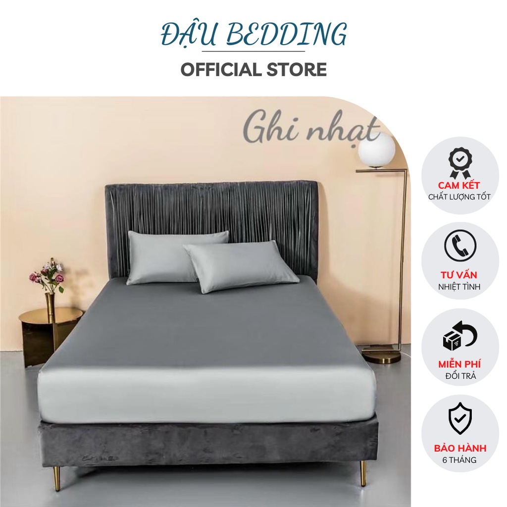 Bộ ga gối lụa tencel trơn 60s cao cấp ga giường lụa mát lạnh - nhiều mẫu lựa chọn