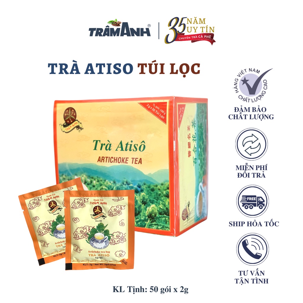Trà ATISO TRÂM ANH loại thượng hạng - hộp 40 túi lọc x 2gr