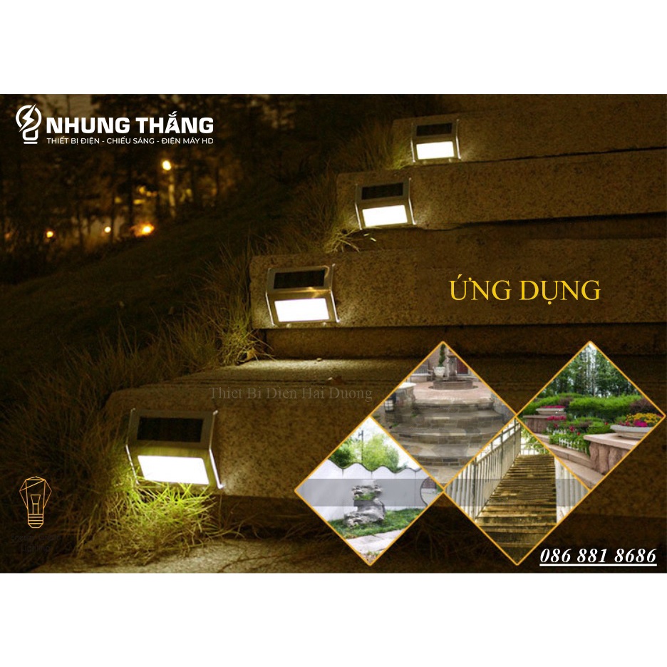 Đèn Led Gắn Tường,Cầu Thang - Sử Dụng Năng Lượng Mặt Trời MT-48 - Chống Nước IP65 - Ánh Sáng Trắng , Vàng