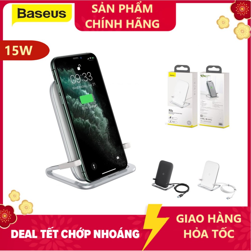 [ 15W ]  Đế sạc nhanh không dây Baseus Rib 15W  - Đế sạc không dây Baseus Rib 15W  - Chính Hãng