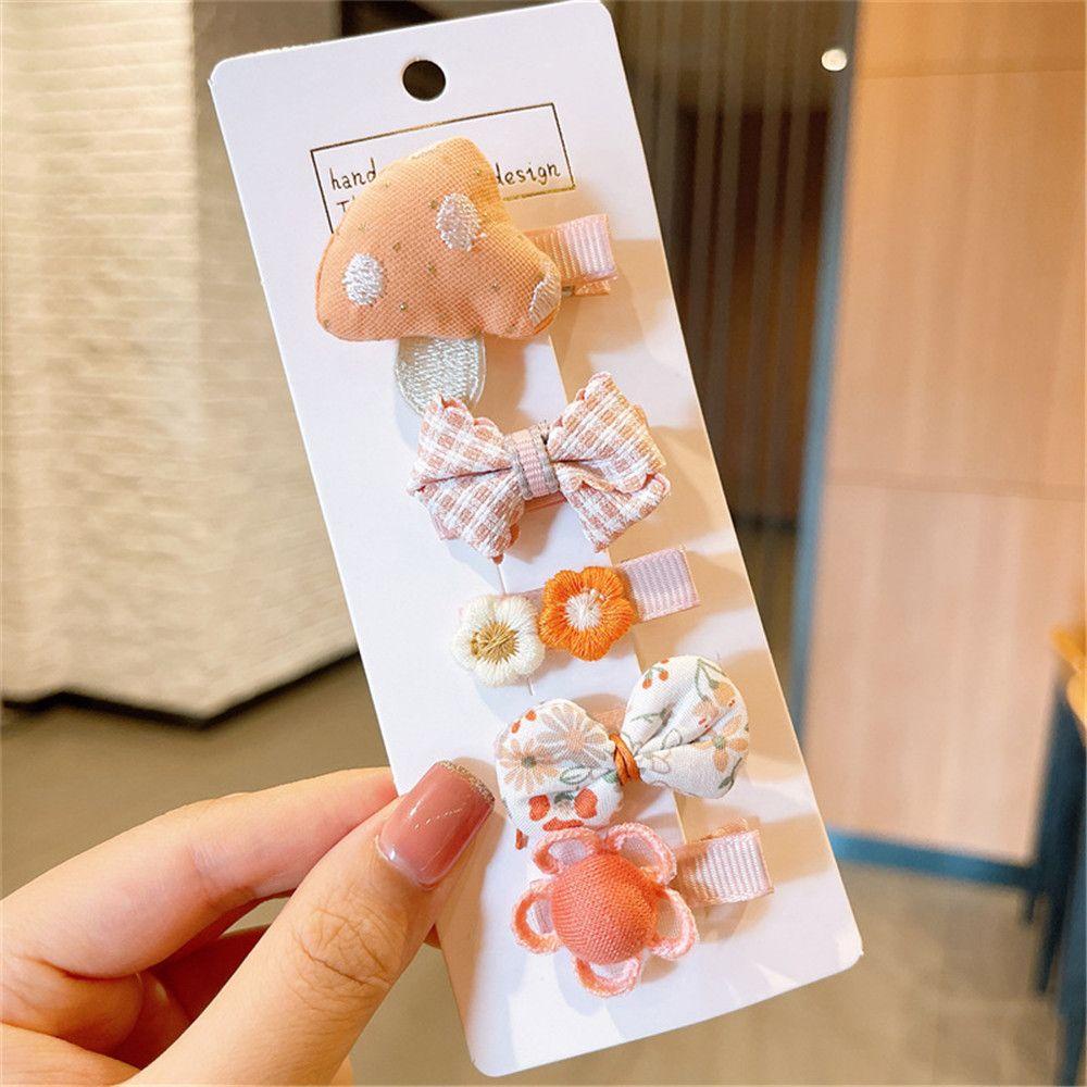 Bộ 5 Kẹp Tóc Thắt Nơ Xinh Xắn Dễ Thương Cho Các Bé