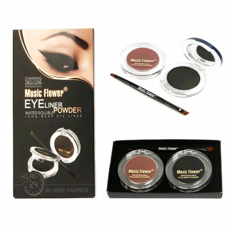 Bộ phấn kẻ mắt mày 2 màu kèm cọ và gương lâu trôi không thấm nước