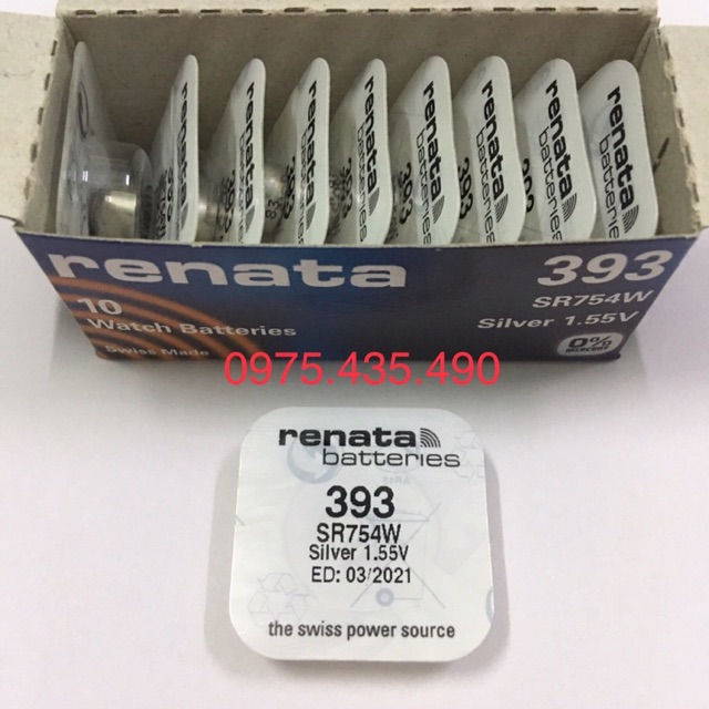 Pin SR754W 393 Renata 1.55V Chính Hãng Vỉ 1 Viên