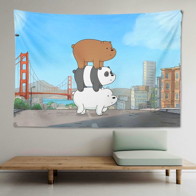 We Bare Bears Nền Vải Phòng ngủ Treo Vải Thiết yếu Phòng ngủ Tập thể Đầu giường Nền Vải Thảm Trang trí Phòng Vật phẩm Áp phích Những gì bạn thấy là những gì bạn nhận được