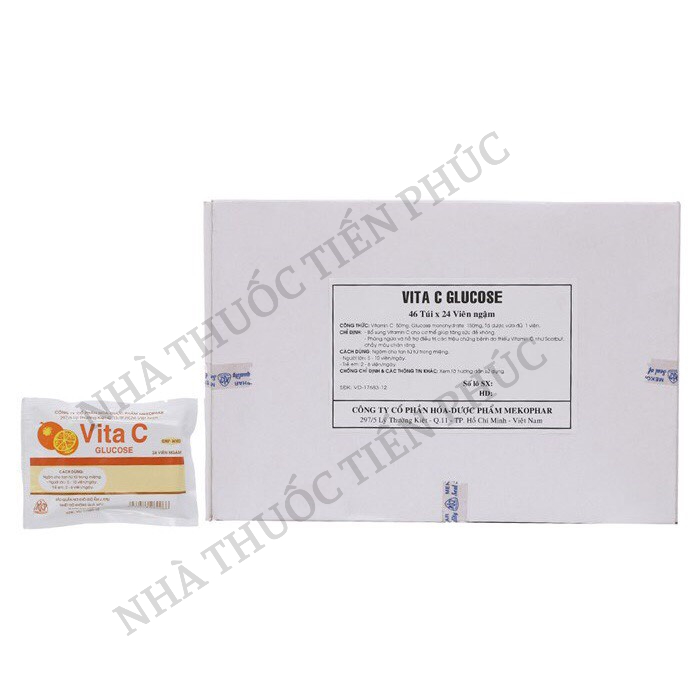 Viên kẹo ngậm vitamin C Mekophar - Vita C Glucose Meko
