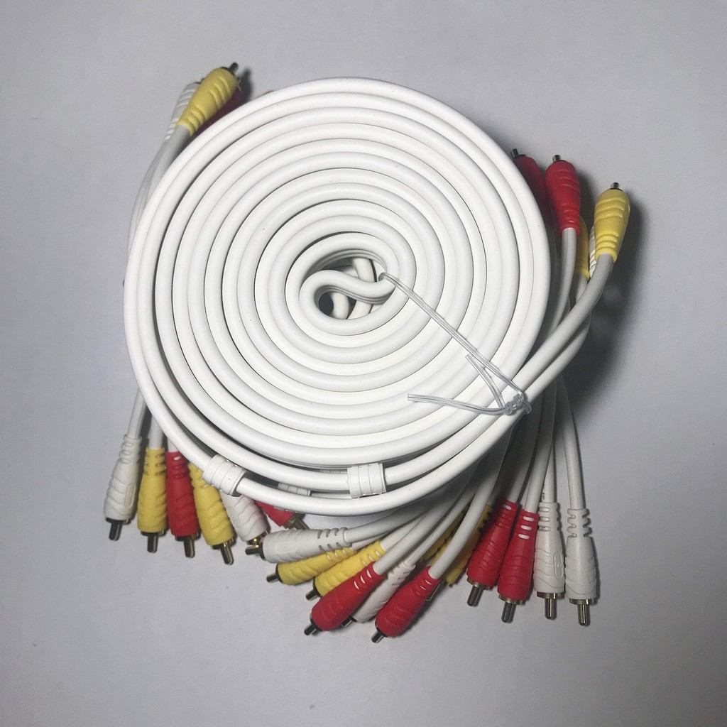 Cáp loa AV 6 đầu bông sen RCA thương hiêu JSJ dây cáp dài 1,8m 3m 5m