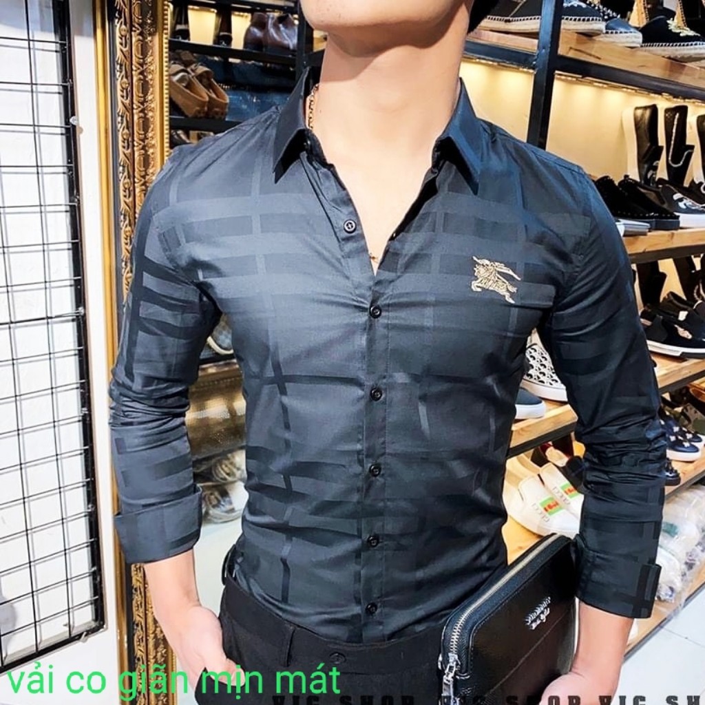 Áo Sơ Mi Nam Dài Tay Chất 3D Lụa co giãn