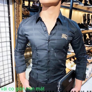 Áo sơ mi nam dài tay chất 3d lụa co giãn
