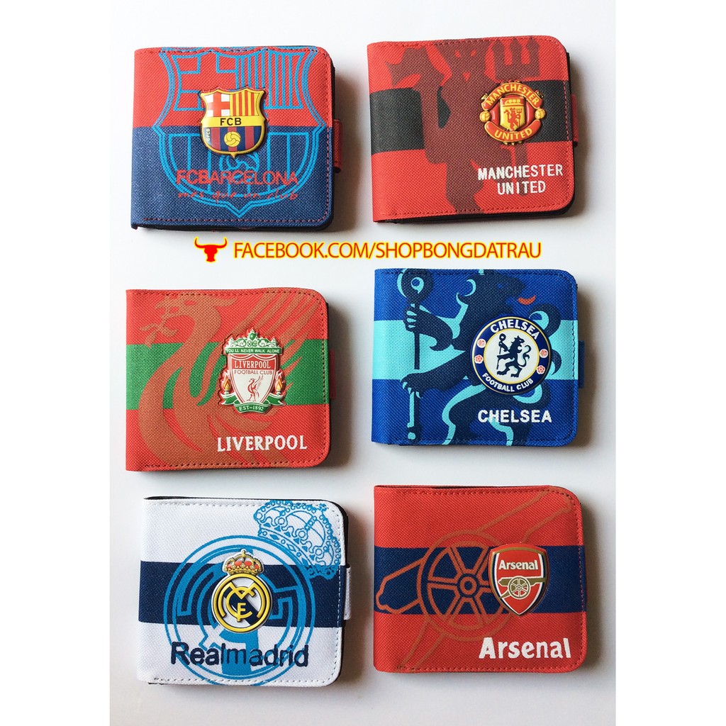 Ví bấm - các câu lạc bộ bóng đá Manchester, Arsenal, Chelsea, Barca, Real, Liverpool - Trâu shop