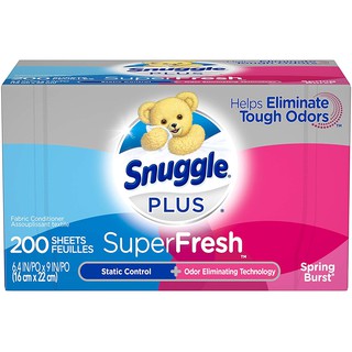 Hộp 200 Tờ Giấy Sấy Thơm Và Mềm Vải Snuggle Plus SuperFresh Fabric Softener Dryer Sheets Spring Burst (Mỹ)