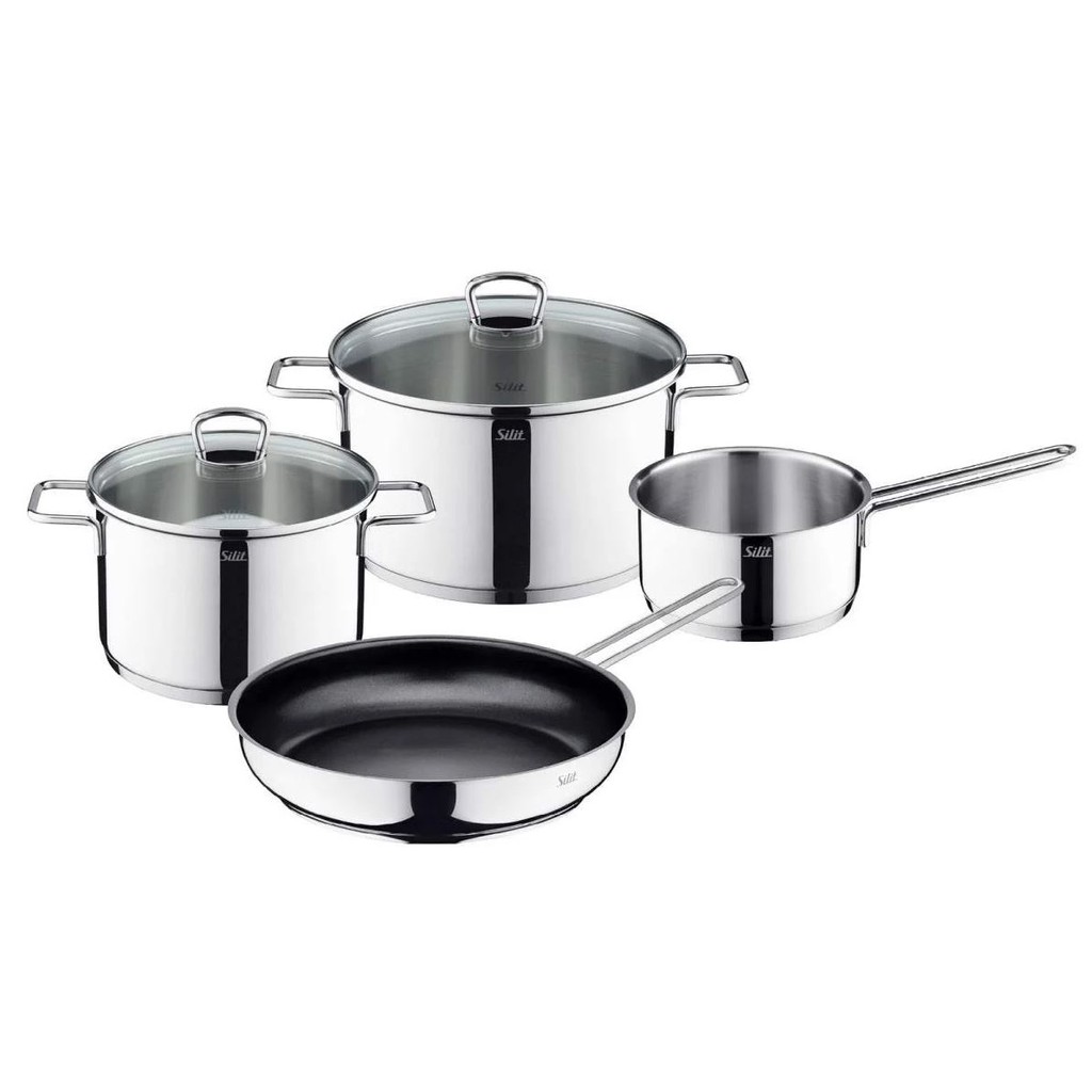 Bộ nồi siêu đẹp SILIT 4 món Alicante Cookware Set Đức (3 Nồi, 1 Chảo) Chất Liệu Thép Không Gỉ 18/10 Siêu Bền, Đẹp