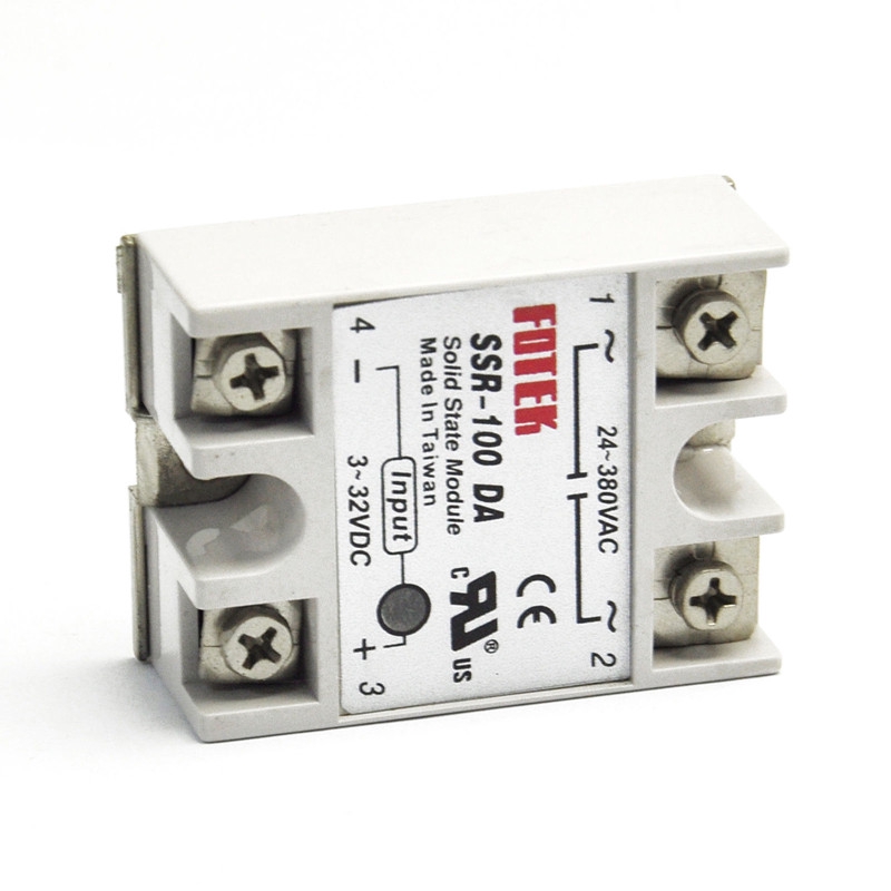 DIYMORE Mô-đun chuyển tiếp trạng thái rắn từ DC sang AC24V-380V 100A 250V SSR-100DA 3-32V
