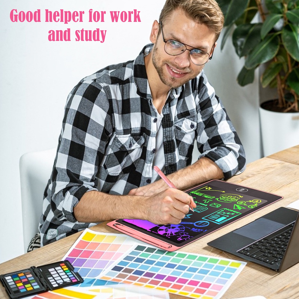 Bảng vẽ tự xóa điện tử 3D ANDY'S KIDS bảng viết vẽ thông minh 6.5 inch màn hình LCD đa sắc đồ họa đẹp kèm bút dạy học