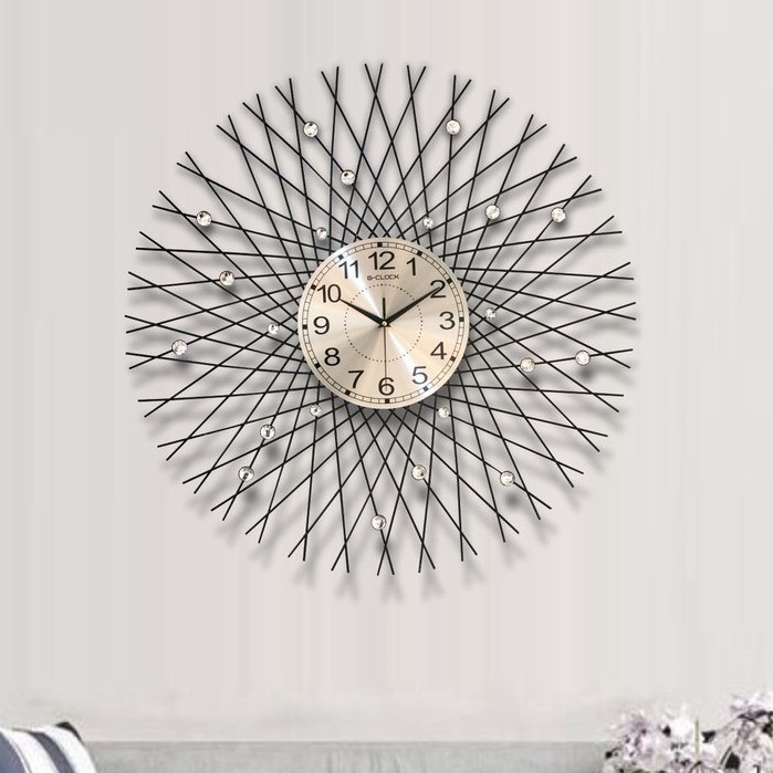 Đồng hồ treo tường MONSKY GCLOCK loại 75X75 (cm) cao cấp làm từ kim loại sơn tĩnh điện chạy máy kim trôi chuẩn (1919)