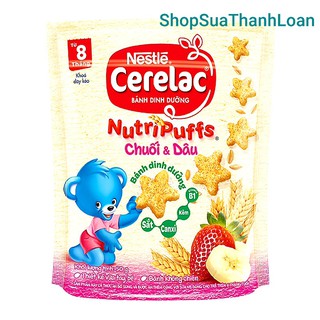 [HSD T11-2023] Bánh Ăn Dặm Nestlé Cerelac Nutripuffs Vị Chuối và Dâu - Túi 50gr