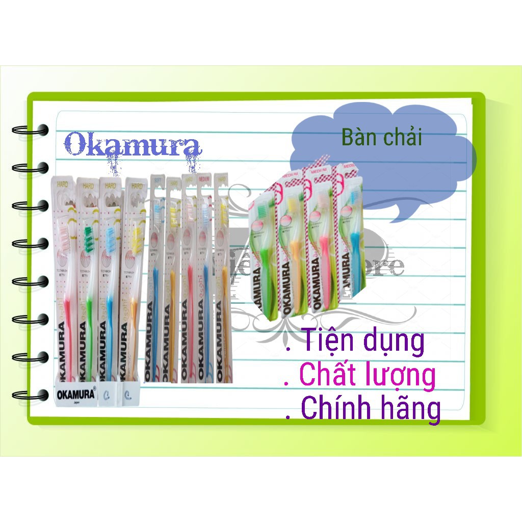 Okamura Bàn chải đánh răng chất lượng Nhật Bản SOFT/ MEDIUM/HARD.