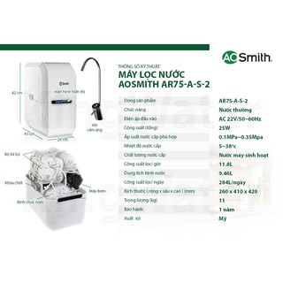MÁY LỌC NƯỚC AO SMITH AR75-A-S-2