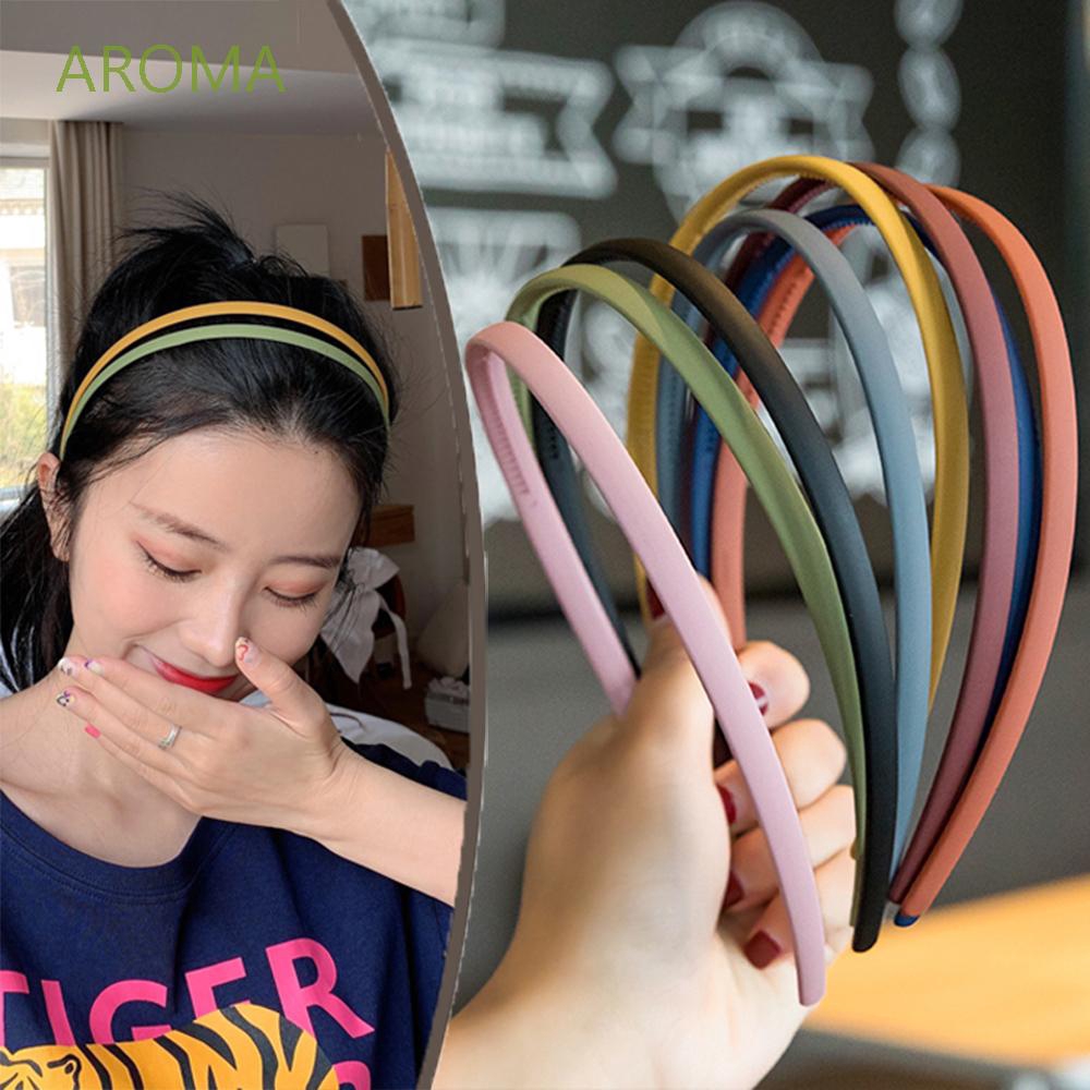 Băng Đô Nhựa Màu Trơn Thiết Kế Đơn Giản Cho Nữ