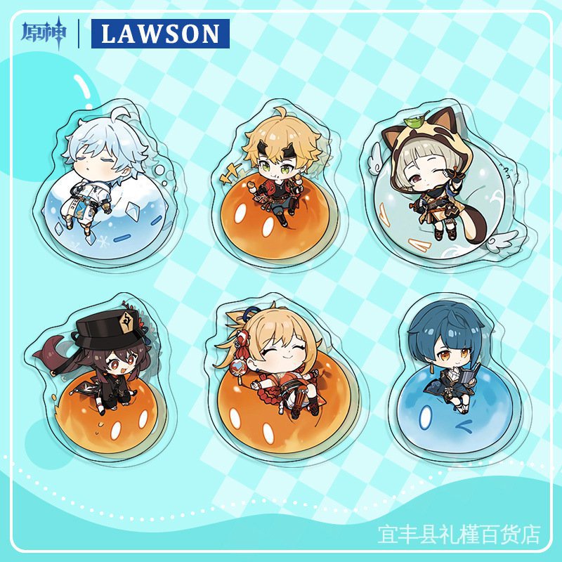 Genshin impact LAWSON cùng Acroylic Món quà trao đổi huân chương an toàn cầu Mộc 99DT