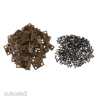 [Cuticate2] Set 50 Bản Lề Hộp Trang Sức Mini Cho Nội Thất Nhà Búp Bê