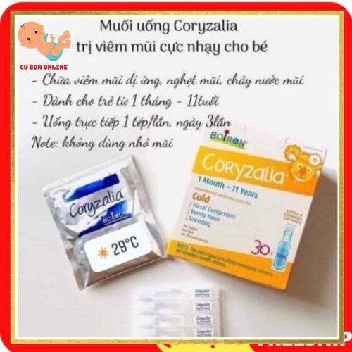 [ Có Sẵn] Tép Muối Coryzalia Hộp 15 và 30 Ống Cho Bé Hay Bị Chảy Mũi Dẫn Đến Ho Có Đờm-CU BON ONLINE