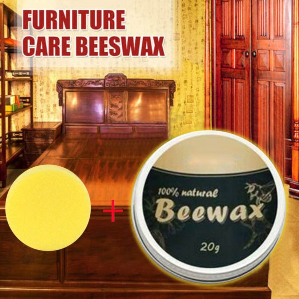 Sáp ong Beewax vệ sinh đánh bóng đồ gỗ nội thất chống thấm thành phần tự nhiên 103gr tặng kèm 2 khăn vải Phặn Phặn