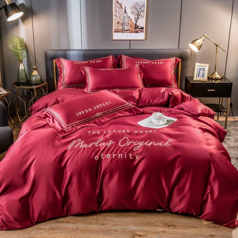 Set Chăn Ga Gối Lụa Marlas_Hàng Cao Cấp Nhập Khẩu Nguyên Tem Mác Túi
