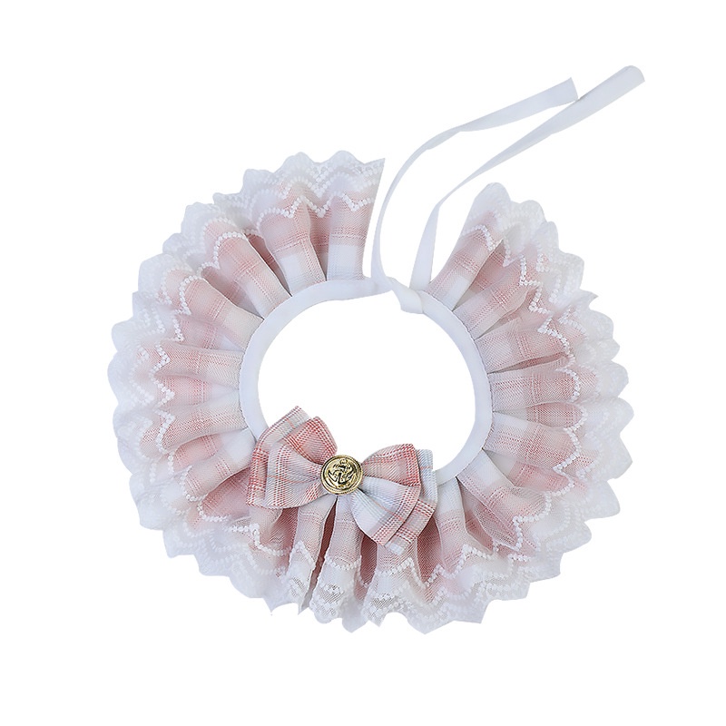 Khăn Choàng Cổ Đính Nơ Họa Tiết Sọc Caro Dành Cho Thú Cưng