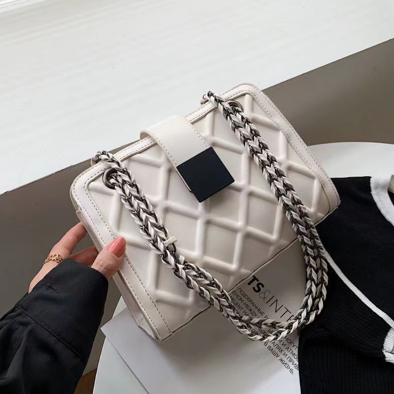 Túi Xách Đeo Vai Phối Dây Xích Đính Đá Thời Trang Cao Cấp Sang Trọng Dành Cho Nữ