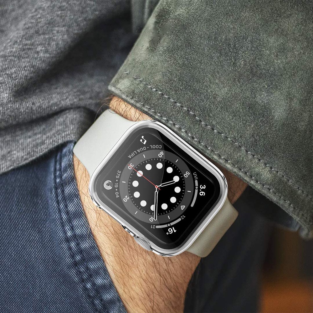 Ốp Kính Cường Lực Cho Đồng Hồ Thông Minh Apple Watch VS Dây Cao Su Series 7/6/5/SE/4/3/2/1 Size 38-40-41-42-44-45mm