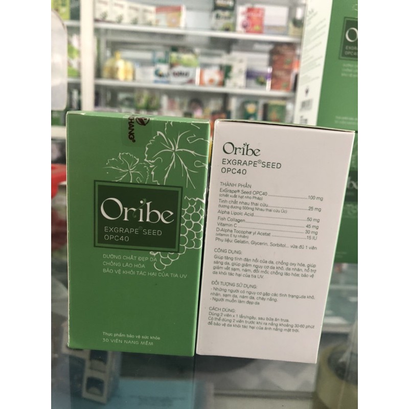 Viên Uống Đẹp Da, Mờ Nám, Chống Lão Hoá Da Oribe (chiết xuất từ hạt nho Pháp, nhau thai cừu, collagen, vitamin C, E )