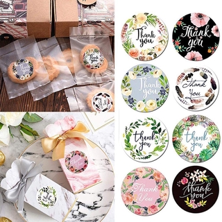 Flower Thank You Seal Sticker Envelope Decoration Sticker Label-1 Roll