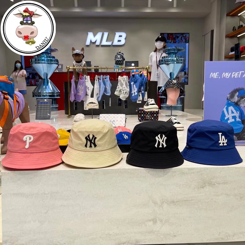 MLB Nón bucket họa tiết chữ NY lớn 3AHT00 sản xuất tại Trung Quốc cho nam và nữ