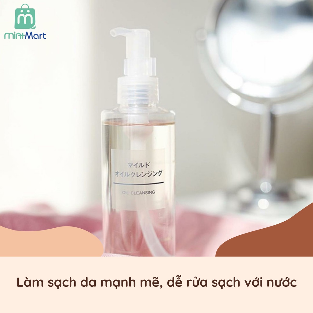 [Chính hãng] Dầu tẩy trang Muji Mild Cleansing Oil Nhật Bản chai 200ml, làm sạch lớp trang điểm và dưỡng ẩm da