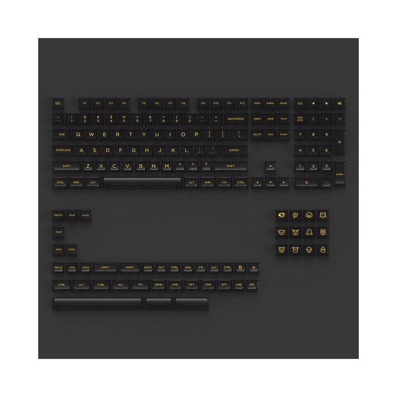 Bộ nút Keycap bàn phím cơ AKKO Keycap set – Black (PC / ASA-Clear profile / 155 nút)