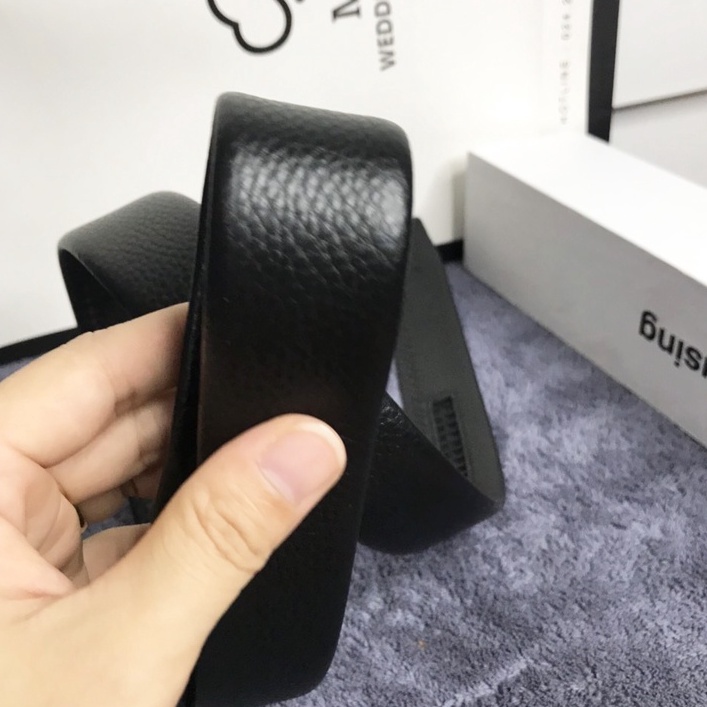 Dây thắt lưng da nam da bò thật không mặt khoá dài 120cm rộng 3.5cm