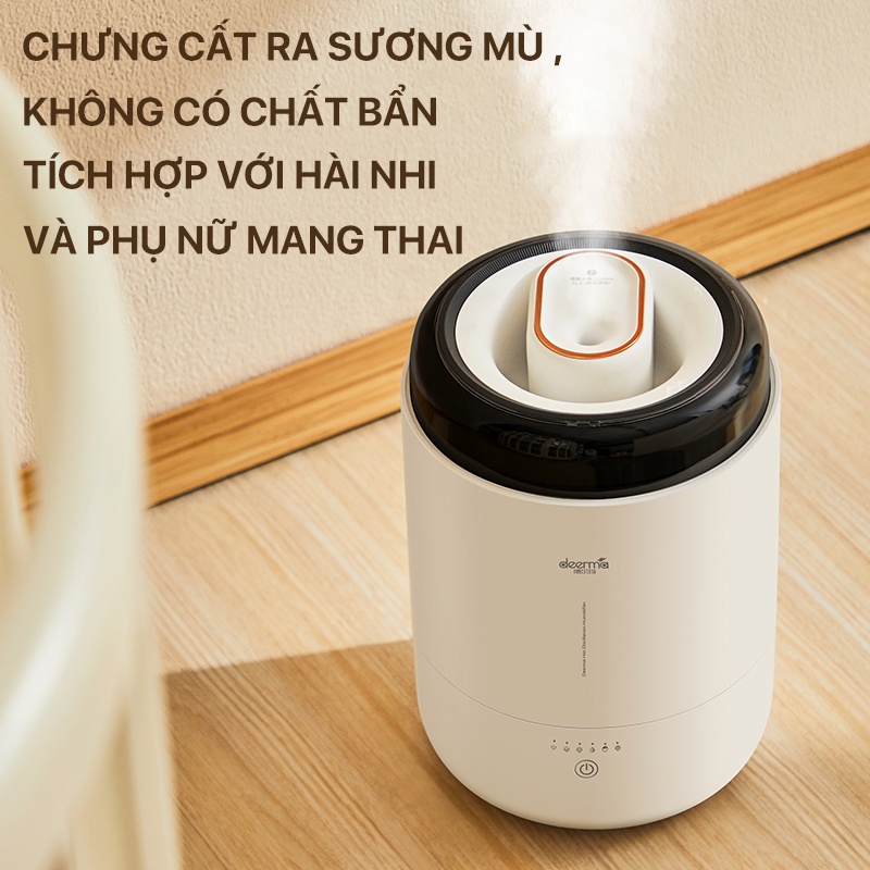 [Mã ELHA22 giảm 5% đơn 300K] Máy Tạo Ẩm Deerma RZ100 40㎡ Độ ẩm không đổi 2L Khử trùng 99%