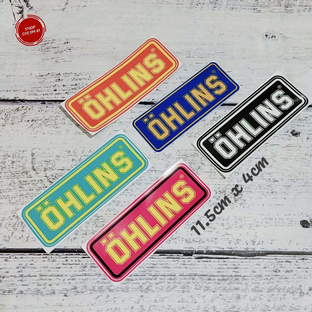 Tem/ decal OHLINS trang trí xe máy (màu ngẫu nhiên)