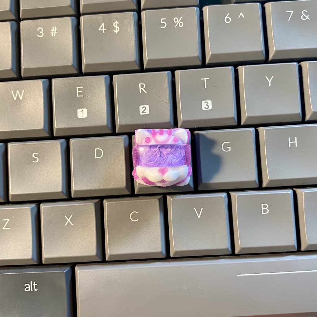 Nút Bàn Phím Keycap Artisan Felix Tím Pastel Dạ Quang Clone trang trí bàn phím cơ Lionvn