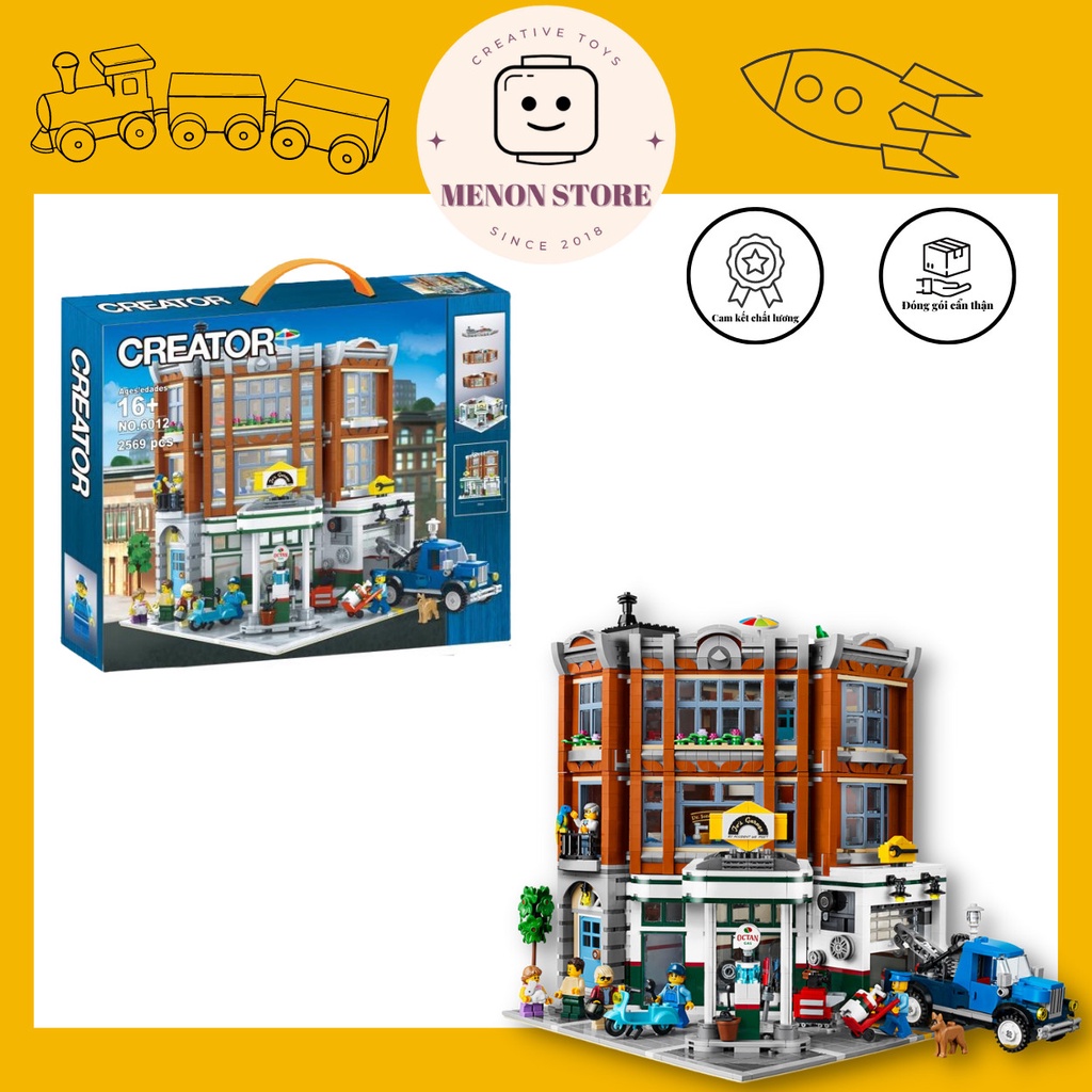 Đồ chơi lắp ráp 0264 6012 15042 Mô hình Gara sửa xe ô tô