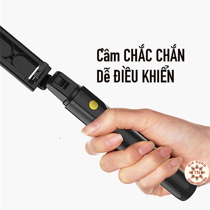 Gậy tự sướng tay cầm to kèm điều khiển Blutooth chắc chắn bền đẹp.