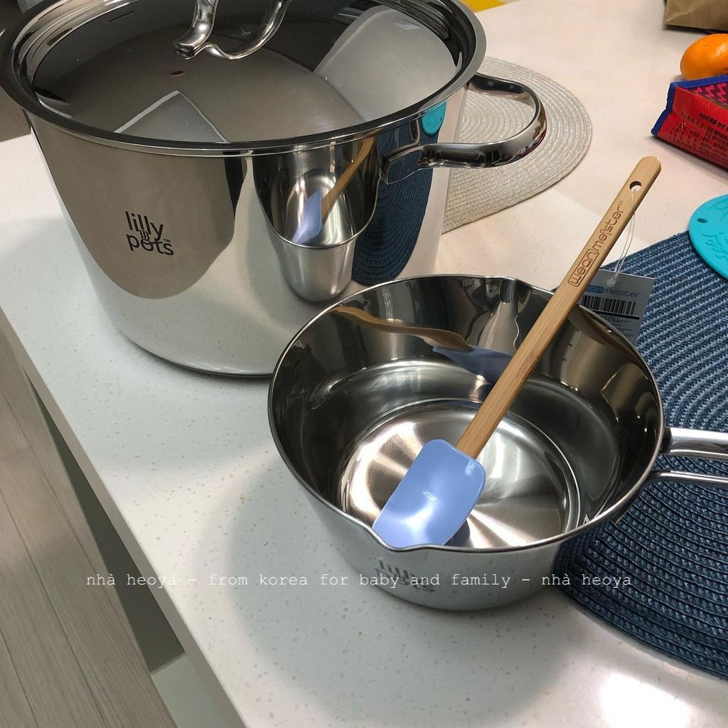 &lt;Kèm Spatula&gt; NỒI NẤU ĂN DẶM MILKPAN LILLY POTS CHÍNH HÃNG