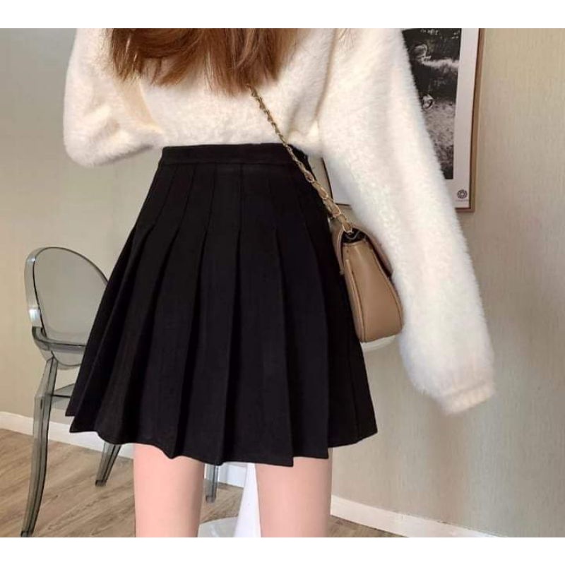 🍊Chân váy xếp ly siêu xinh siêu hót , thiết kế dáng ngắn , đủ size S M L, 2 màu trắng và đen🌺🌺 | BigBuy360 - bigbuy360.vn