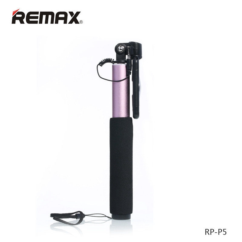 REMAX P5 Aluminium Selfie Stick Monopod Wired Selfi Self Stick Extendable Handheld Shutter for iPhone Android Huawei