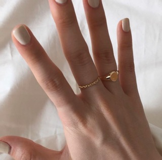 Nhẫn Signet Ring bạc 925 mạ vàng 18k